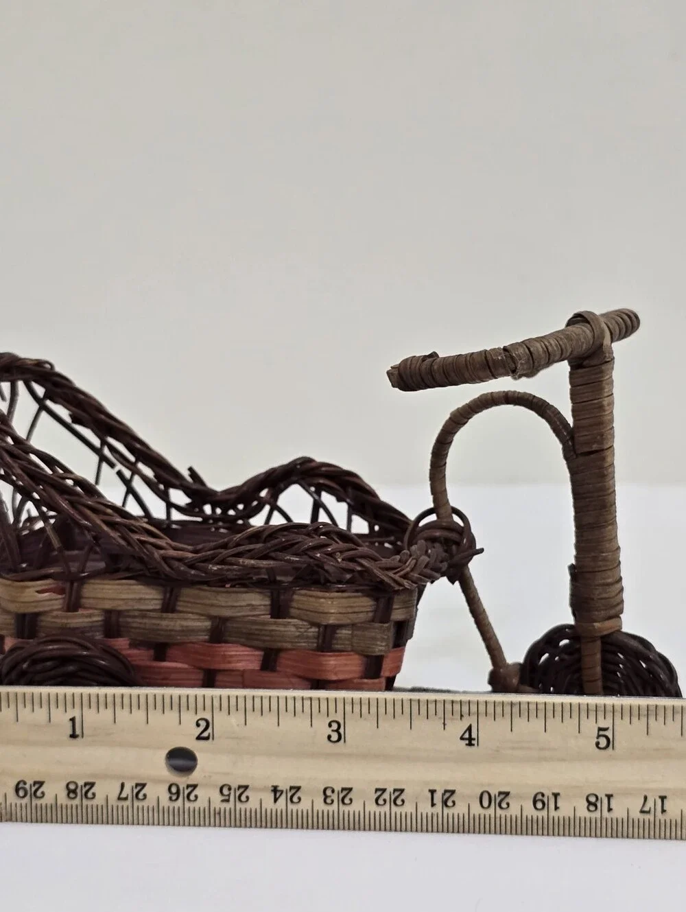 vintage Mini Wicker Boho Tricycle Plant Planter 4